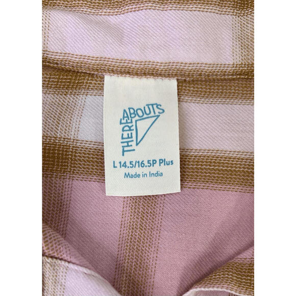 Thereabouts Little & Big Girls Long Sleeve Flannel Shirt Pink L 14.5-16.5P Plus - Picture 12 of 13